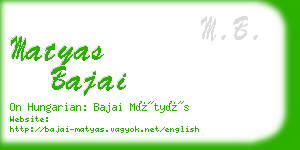 matyas bajai business card